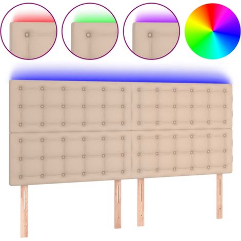 Maison Exclusive - Tête de lit à LED Cappuccino 160x5x118/128 cm Similicuir (1/5)
