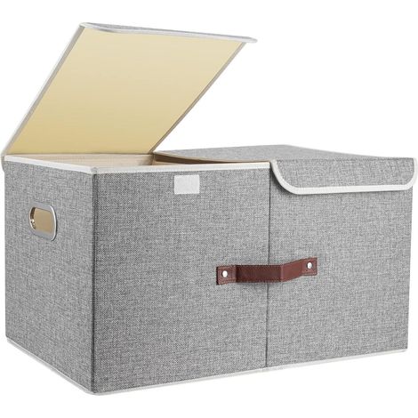 TYEERS Große Aufbewahrungsbox Stoff Faltbar Waschbar 55x33x30cm Grau (1/5)