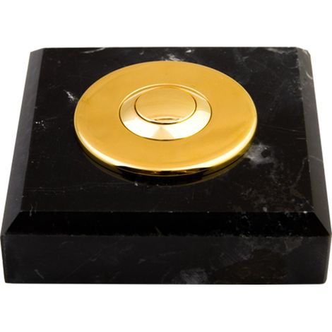 Sonnette Brême filaire marbre noir collerette laiton