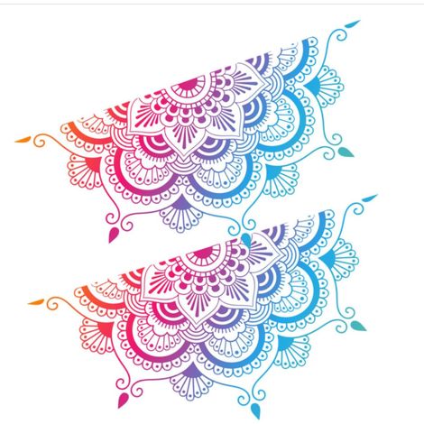 Dieses Set enthält zwei repositionierbare PVC-Wandtattoos mit floralem Mandala-Motiv. Dank ihrer leuchtenden Farben eignen sie sich perfekt für Wohn- und Schlafzimmer und lassen sich ganz einfach ohne (1/5)