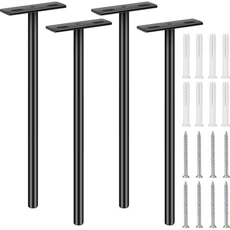 4 Pièces Support pour Etagère Flottante Invisible, Support d'Étagère Caché, Support Plateau Flottant en Bois Dissimulé à Fixation Murale pour Étagère Tablette Flottante (20x6cm)