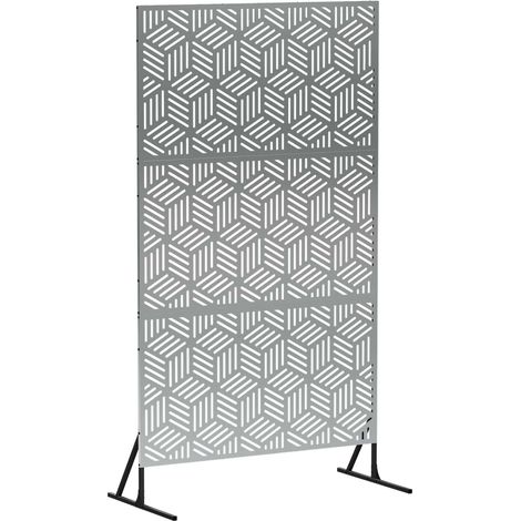 vidaXL Privacy Screen 100 x 50 x 180 cm Galvanised Steel Silver