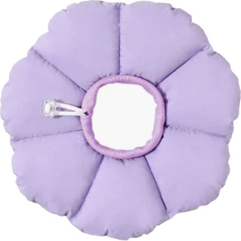 Collier Élisabéthain Chat Générique M Violet Confortable Imperméable en Coton PP et Nylon Ajustable Forme Fleur Doux Protecteur (1/4)