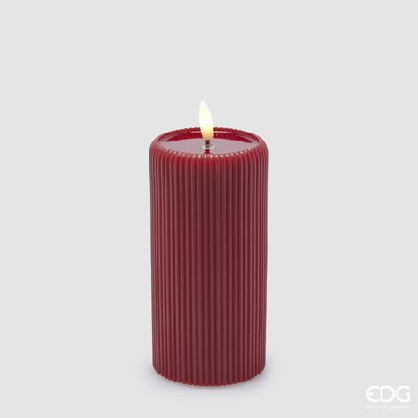 EDG Enzo De Gasperi Candela Led Lounge Moccolo H 15 Cm D 7,5 Cm Rosso (1/5)