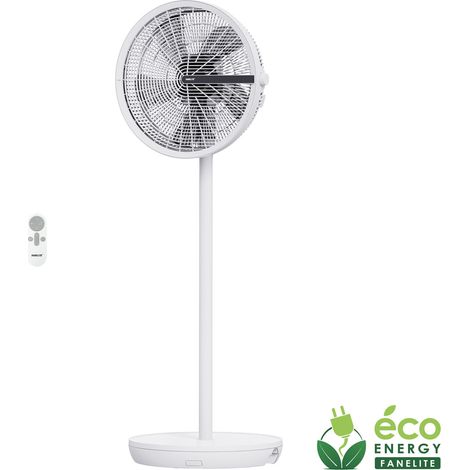Fanelite - Ventilateur sur pied blanc VS25-40DC - Moteur DC - Hélice 40 cm - 12 vitesses - Hauteur ajustable - Oscillant ou fixe - Silencieux