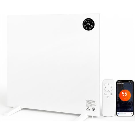 Jiubiaz Panel calefactor infrarrojo híbrido 400 W WiFi App mando táctil pared y suelo (1/5)