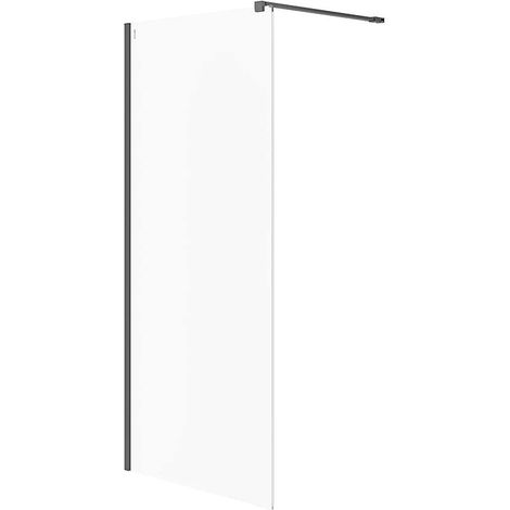 Cersanit Mille - Parete doccia walk-in, 90x200 cm, nero/vetro trasparente S161-008 (1/2)