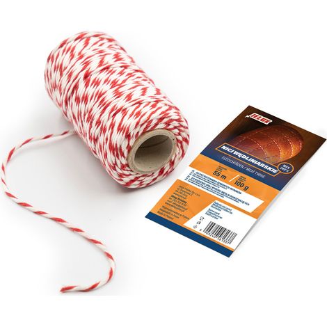 Fili di carne 100 g, filo di cotone bianco e rosso (1/5)