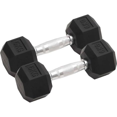 vidaXL Mancuernas 2 unidades total hierro fundido 6 kg (1/5)