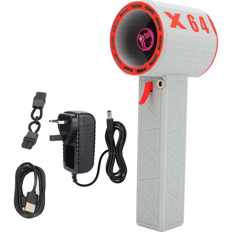 Ventilateur à jet électrique à vitesse variable, 11 pales, conduit de 64 mm, souffleur d'air portatif, turbine pour le déneigement et le nettoyage de voiture, blanc et rouge. (1/5)