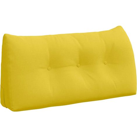 Cojín de Espalda Amarillo Claro 100 x 24 x 50 cm tela vidaXL