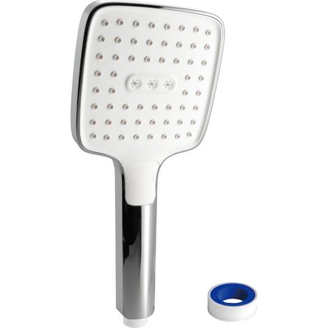 Handbrause XXL mit 3 Strahlarten und Knopfbedienung, Antikalk-Funktion (1/5)