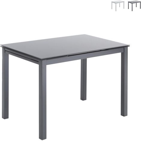 Tavolo allungabile in vetro temprato grigio cm. H.76 x L.110 x P.70 (1/4)