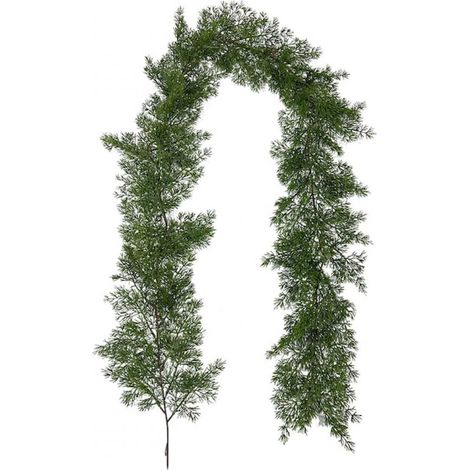 Guirlande De Noël - En Rotin Vert Artificiel - 190 Cm - Décoration Intérieure Et Extérieure (1/5)
