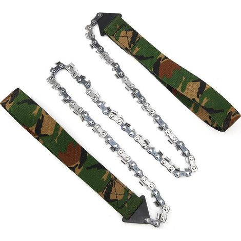 Scie à chaîne à Main - Mini scie à chaîne à Main Portable pour l'extérieur Survival 33T Scie de Poche de Camping d'exploitation forestière Camouflage (1/5)