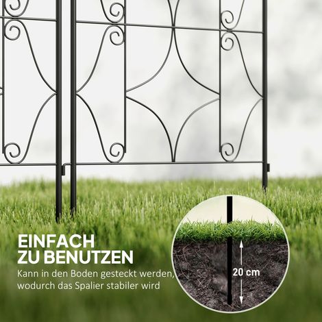 Treillis métallique inoxydable 2 pièces à planter, support pour plantes grimpantes 50x150 cm Noir (1/5)