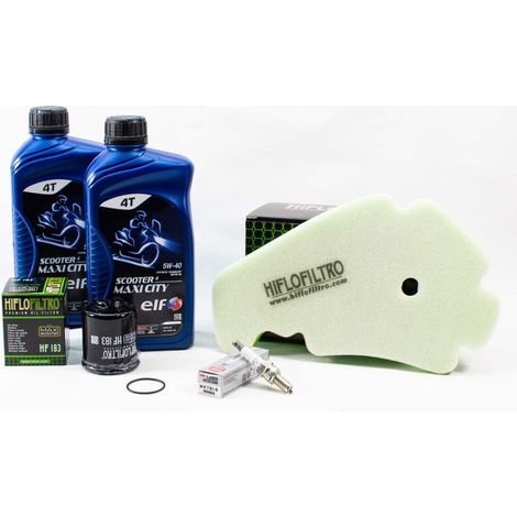 Kit Révision Filtres Bougies pour PIAGGIO MP3 300 HPE ABS de 2020 à 2023 - ELF SCOOTER 4 MAXI CITY 5w40 2L