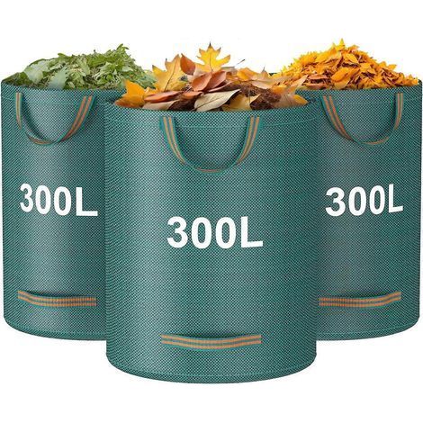 HONORNIC - Gartenabfallsäcke, 3 x 300L Säcke mit Griffen, robust und wiederverwendbar, faltbar, für Camping und Recycling. (1/5)