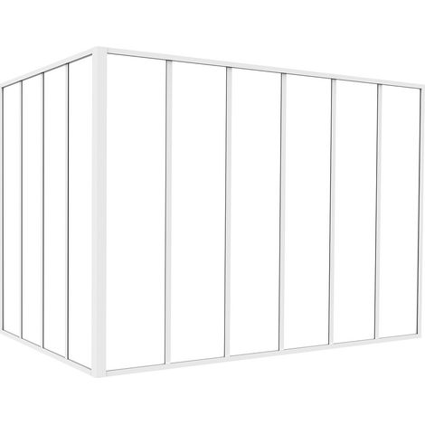 Verrière d'angle d'atelier en aluminium thermolaqué - L180 x L120 x H130 - Blanc - BAYVIEW