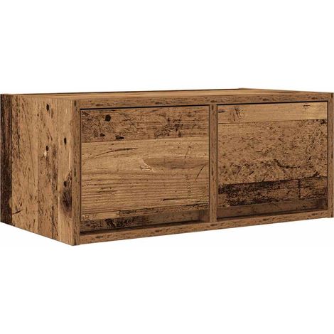 Meuble TV Banc TV Armoire TV vieux bois 60x31x25,5 cm bois d'ingénierie (1/5)