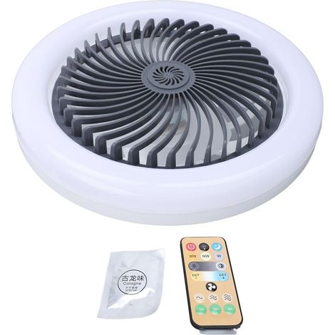 LED-Deckenventilator mit Fernbedienung, 3 Geschwindigkeitsstufen, verstellbarem Licht, 360° schwenkbarem Kopf, kompaktem schwarzem Design, Ø 25 cm, leisem Betrieb (1/4)