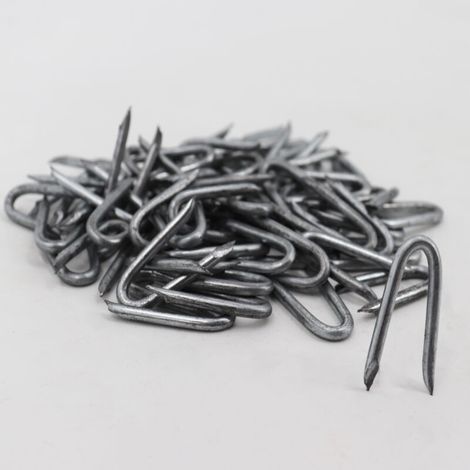 Lot de 200 de crampons, boucles métalliques, clôture de protection contre la faune sauvage, clôture forestière, clôture (1/4)