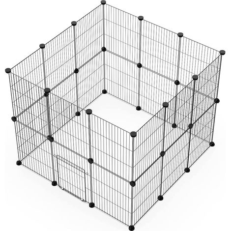 DIY with small pet fence, rabbit cage, guinea pig cage, puppy, kitten fence, indoor or outdoor portable wire mesh fence(30 x 38 24 pieces) (1/5)