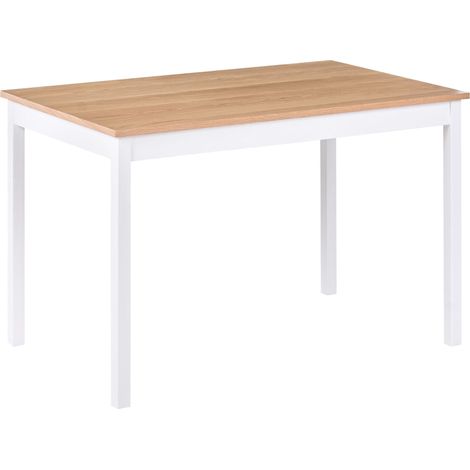 Dining Table Light Oak Veneeer MDF and White Pine Wood Top 120 x 75 cm HOUSTON