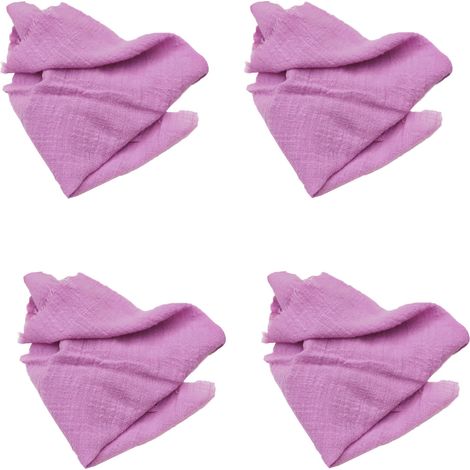 Lot de 4 serviettes de table carrées en coton et lin à franges, style rustique, idéales pour les dîners, mariages et fêtes (42 x 42 cm). (1/5)