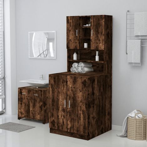 Meuble pour machine à laver Chêne fumé 71x71,5x91,5 cm CFW68082 (1/5)
