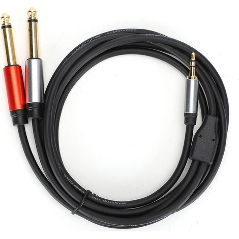 2-in-1-Audiokabel 1,8 m 3,5 mm auf 6,35 mm Doppelverteiler, korrosionsbeständig (1/5)