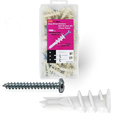 Wall plug, heavy load plasterboard dowel, including 50 stück wall plugs for plasterboard, 50 cross-head screws (1/5)