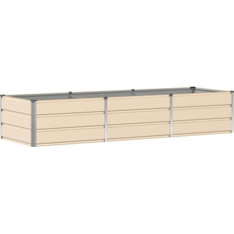 Jardinera Marfil 240 x 80 x 45 cm Acero vidaXL