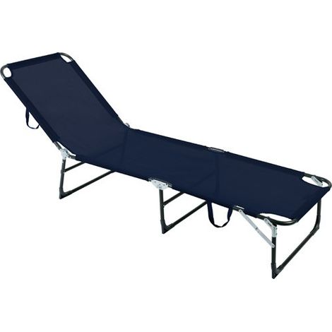 Cama plegable acero gris y texaline azul oscuro