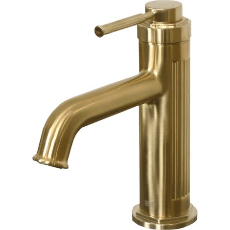 Essebagno Art Deco Niedriger Waschtischmischer Gold gebürstet