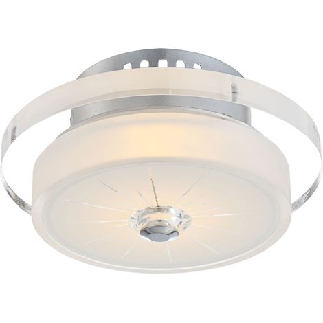 LED 9 Watt Deckenleuchte Muster Glas klar Wohnzimmer Esszimmer Deckenlampe rund Globo 49305-9
