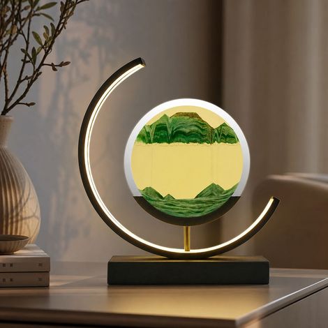 Lampe à Sable LED Style Chinois Rechargeable USB, Lumière d'Ambiance Tactile 3000K-6000K, Décoration Intérieure Fer et MQ (1/4)