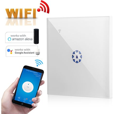 Interrupteur Intelligent WiFi avec Contrôle Vocal et Manuel, Blanc, Compatible 95-250V pour Maison Connectée (1/5)
