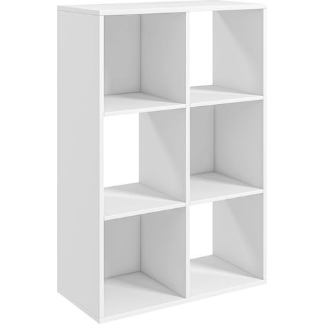 GagaBibliotheque a cases 6 niches design moderne 61.5x29.5x91.5 cm blanc (1/5)