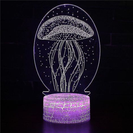 Lampe à illusion 3D, 7 couleurs à changement optique, lumière tactile, USB et télécommande, style Art Déco, pour une ambiance romantique (1/5)