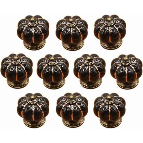 10 x Boutons de tiroir en céramique bouton de meuble forme citrouille pour tiroirs et placards de cuisine,Poignée de forme de potiron en céramique bouton commode armoire de cuisine placard tiroir poig (1/5)