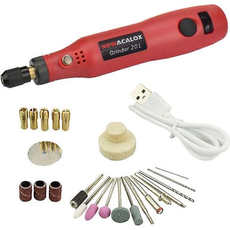 10W Hobby Craft Mini-Bohrschleifer-Set zum Modellbau, Polieren und Bohren – Rot (1/5)