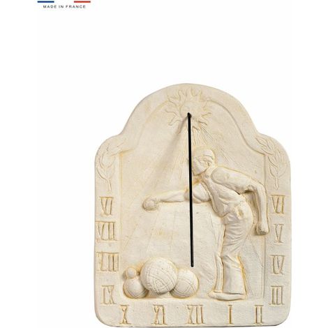 Cadran Solaire motif Pétanque Pierre naturelle 36cmx46cm