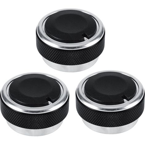 Set di 3 pezzi composto da manopola per climatizzatore auto, interruttore di avviamento motore e copertura esterna (nera) -Crezuo