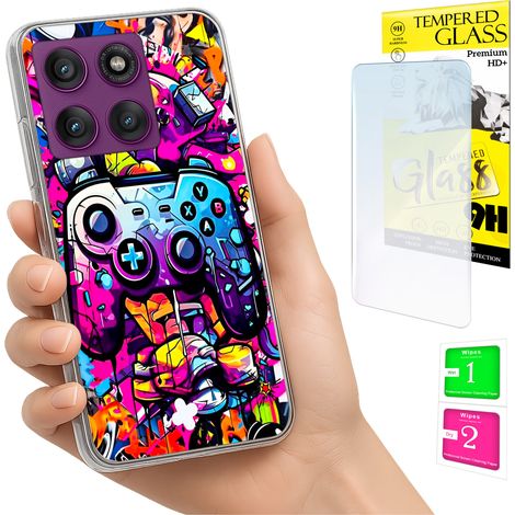 Funda para Motorola Edge 60 Pro con carcasa trasera y cristal 9H. (1/5)
