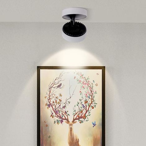 Plafonnier LED 12W 4000K lumière neutre angle de corps réglable 10107cm blanc (1/4)