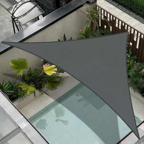 Toldo triangular Cool Zone de 3 x 3 x 3 metros, impermeable, con protección UV del 90%, ideal para patio, balcón, jardín y terraza exterior. (1/4)