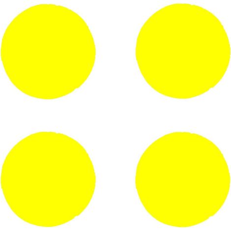 Sticker Adesivi Rifrangenti Cerchi, Giallo, Set di 4