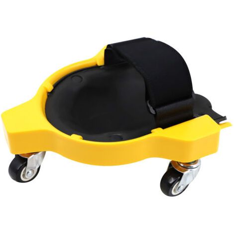 Due set di ginocchiere flessibili con ruote per giardini, cantieri edili, gialle (1/4)