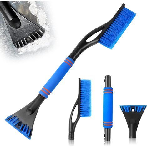 Balai à neige, pelle à neige avec balai, pelle à glace avec balai, grattoir en caoutchouc pour balai à neige de voiture, balai à neige de voiture 2 en 1, 60 cm de long avec manche ant (1/5)